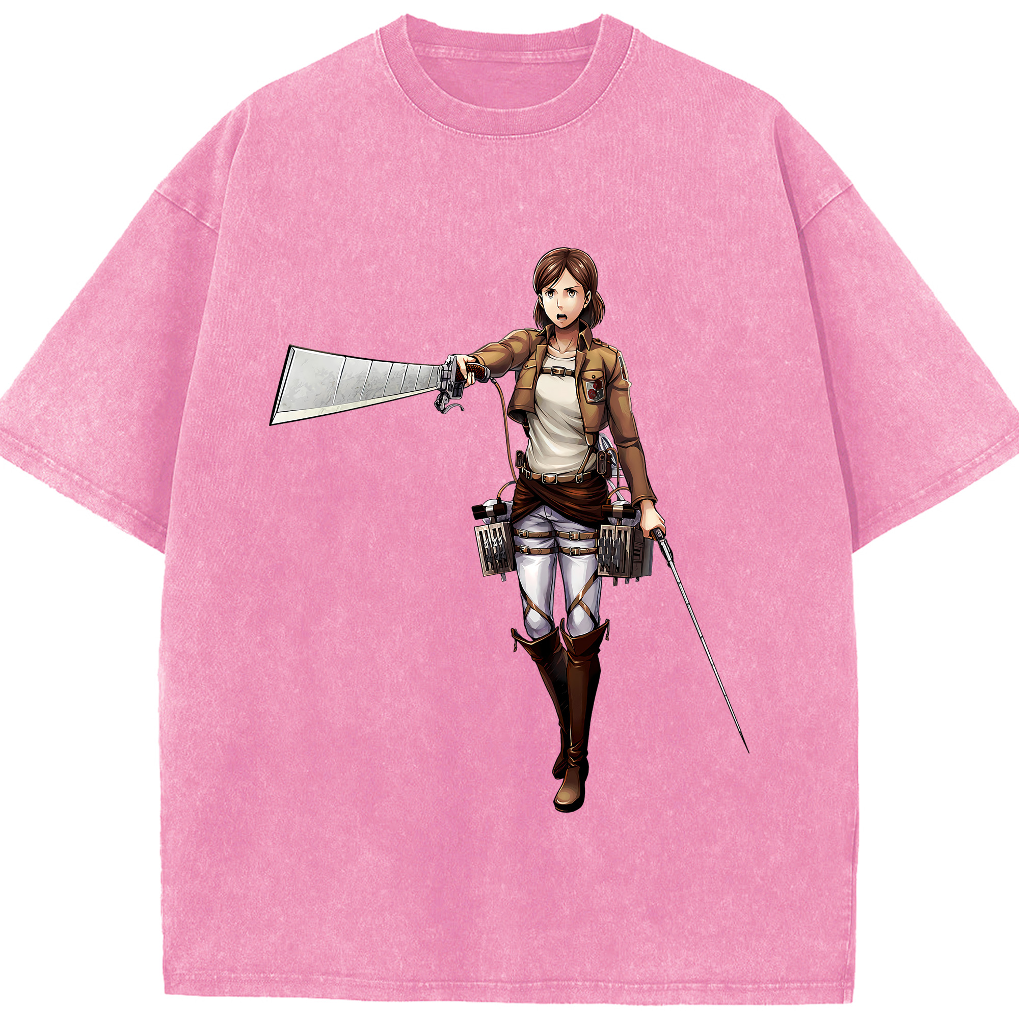 （画像用） 進撃の巨人 Attack on Titan 綿100% ヴィンテージ風 半袖Tシャツ（フロントプリント）